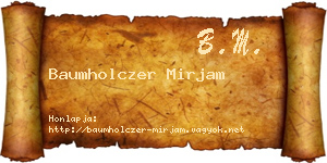 Baumholczer Mirjam névjegykártya